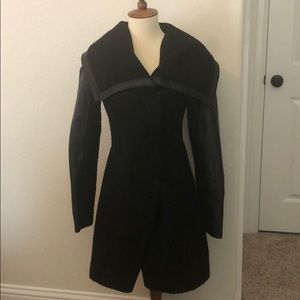 Amazing black knit and faux leather coat